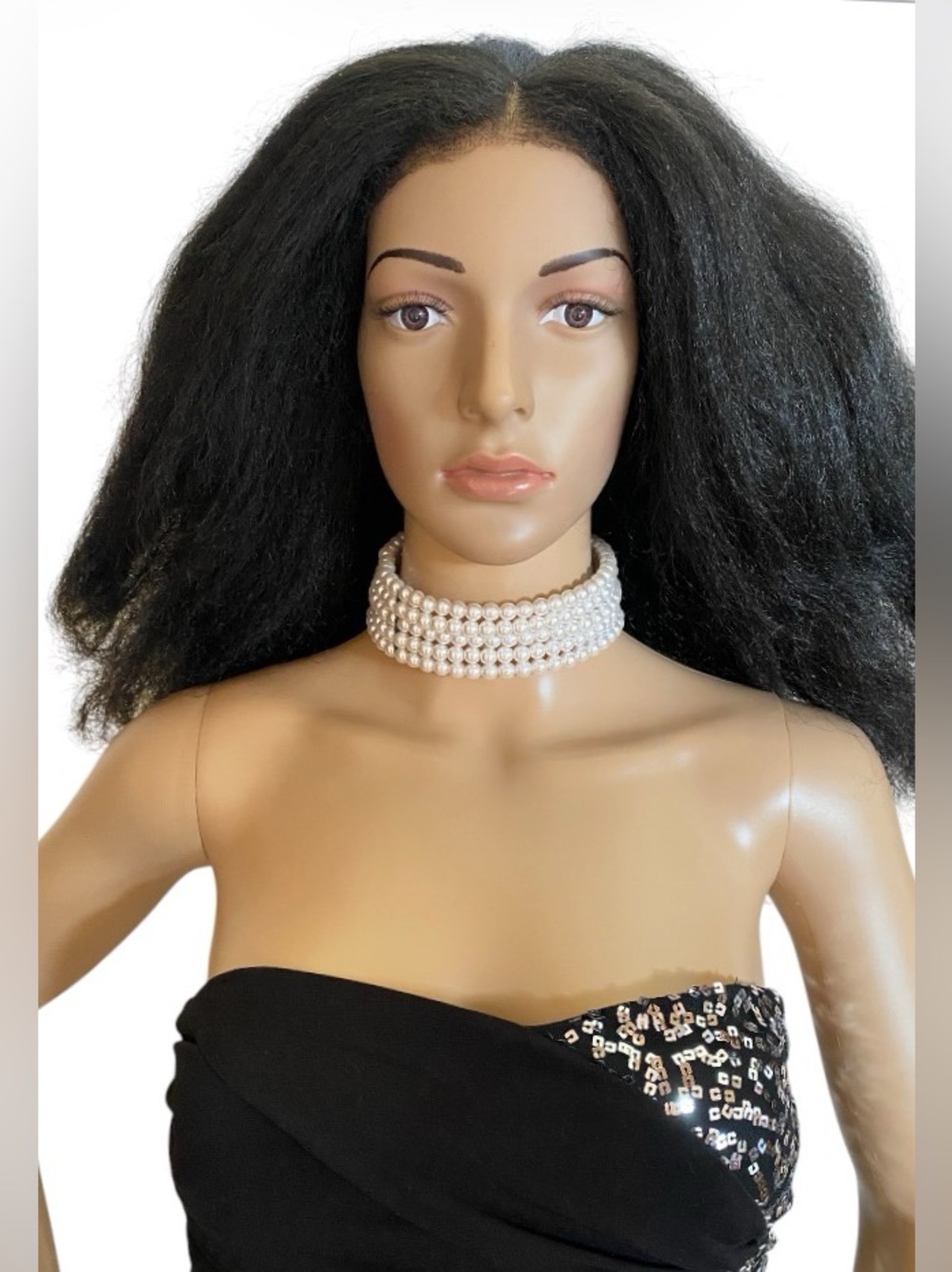 Vintage 5 strand faux pearl choker necklace